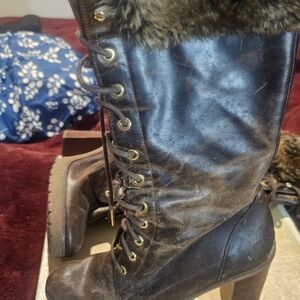MICHAEL Michael Kors Dark Brown Lace-Up Boots